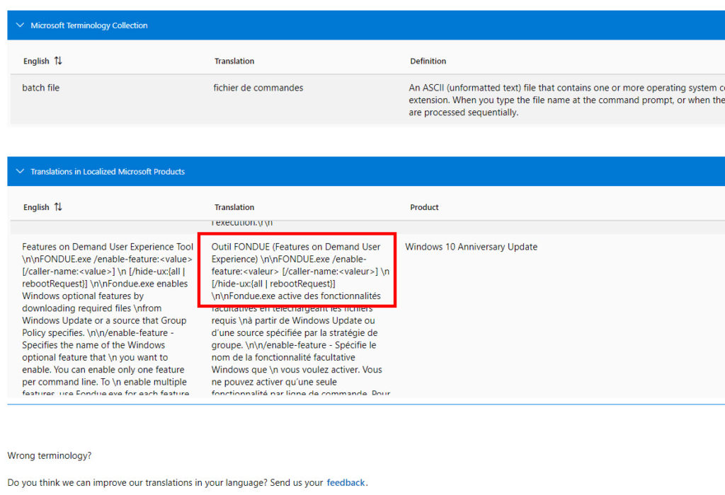 La fondue Microsoft Valais Traductions